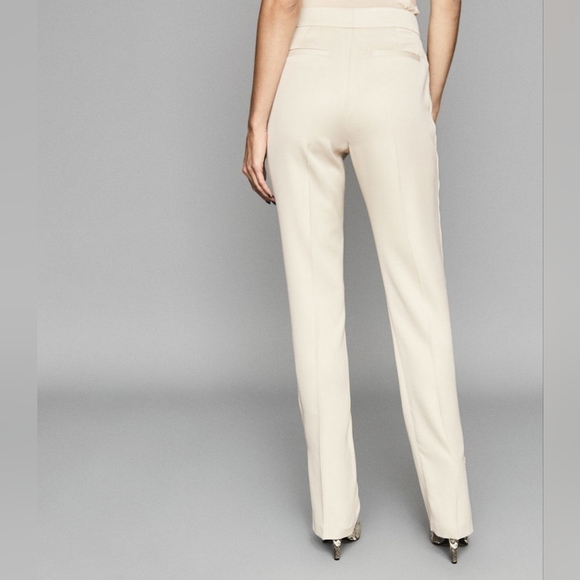 Reiss Farah Split Hem Trousers In Neutral Size 6 - Picture 3 of 7